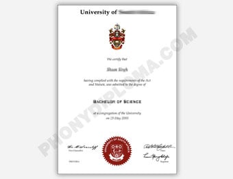 University of South Africa - Fake Diploma Sample from Africa